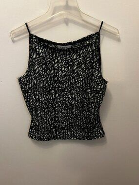 Women's Bayer dressy tank top, Black/Gray with sequins, Size L, Ex Cond!